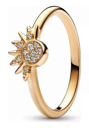 anillo p sol dorado