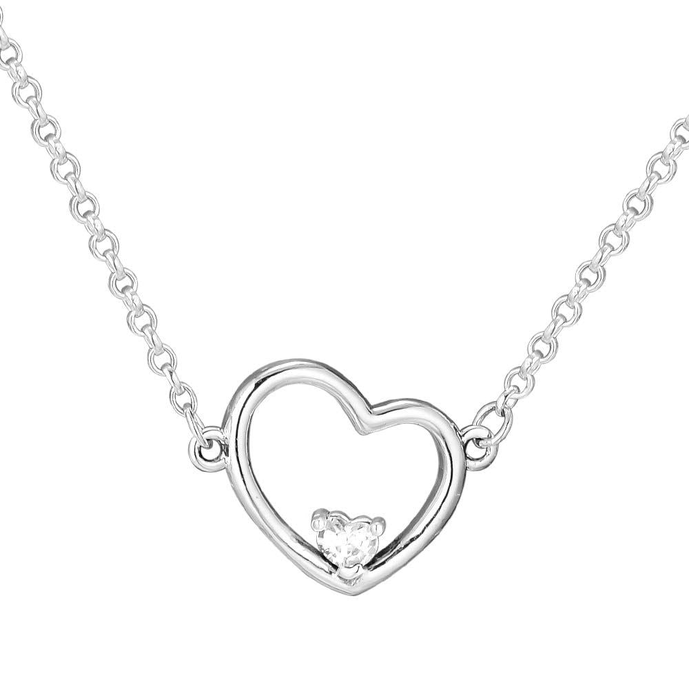collar p corazon con cristal