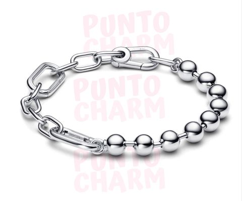 brazalete p eslabones y cuentas metalicas