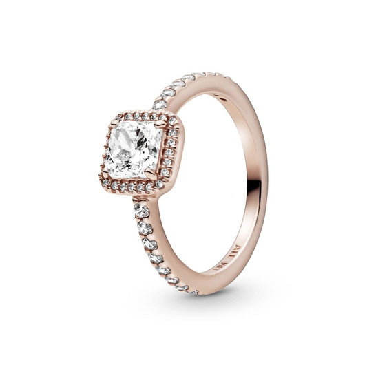 anillo p rose cuadrado piedra blanca