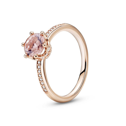 anillo p rose corona piedra rosa
