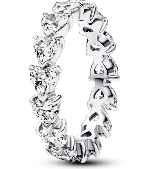 anillo p anilo eternidad fila de corazones