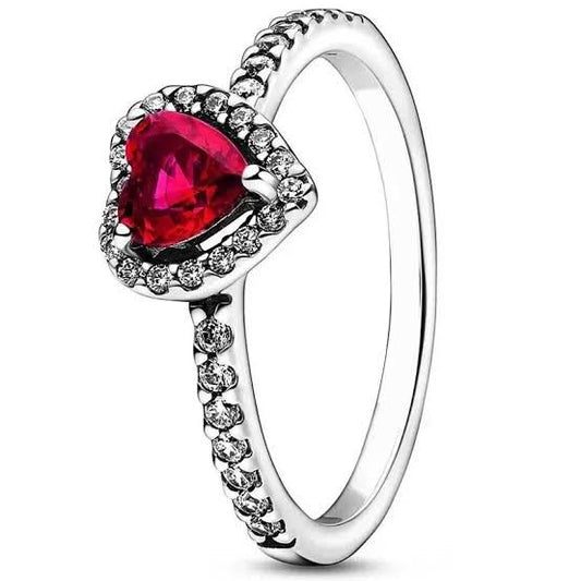 Anillo p corazón rojo