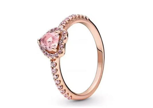 anillo p corazon rose piedra rosa