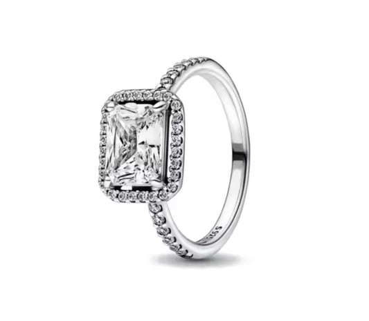 anillo p rectangulo plata