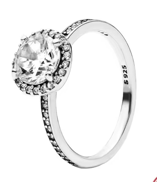 anillo p redondo con halo brillante