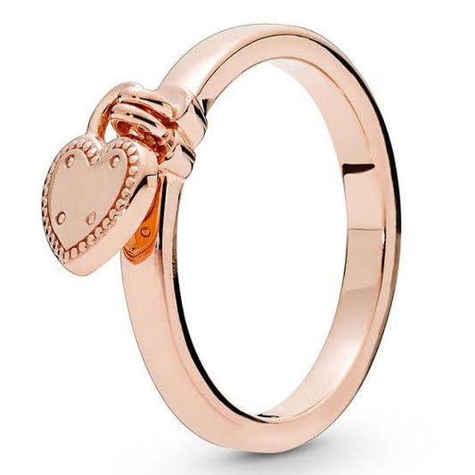 anillo p rose con dije corazon