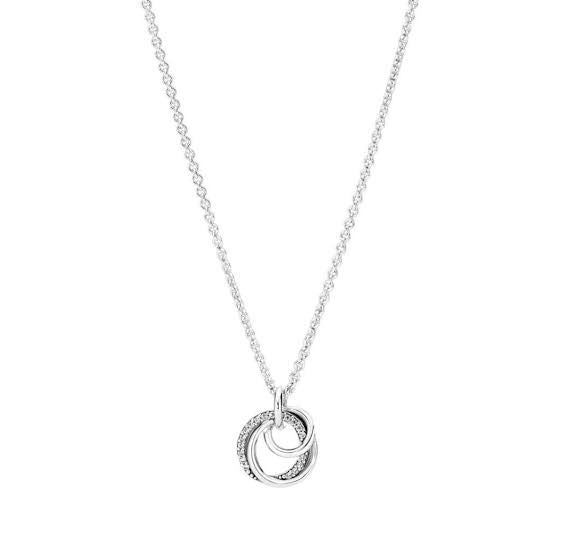 collar p circulos plata