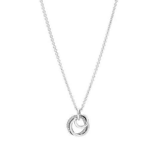 collar p circulos plata