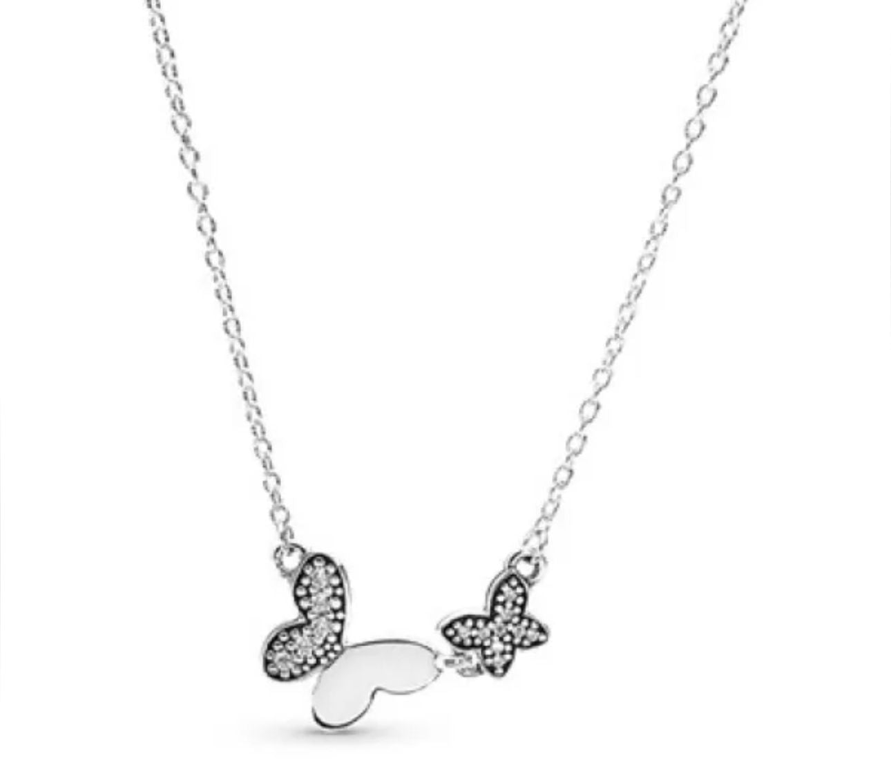 collar p corazones plata