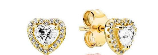 aretes p corazon dorado
