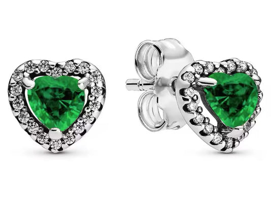 aretes p corazon verde
