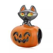 charm halloween gato calabaza