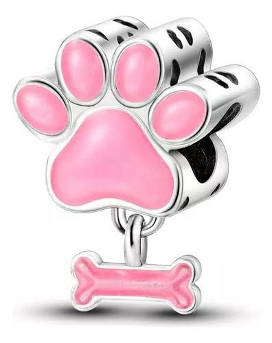 charm pata de perro rosa