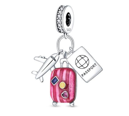 charm viajes maleta avion pasaporte
