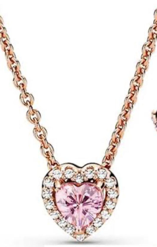 collar p corazon rose piedra rosa