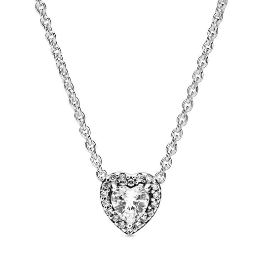 collar p corazon plata