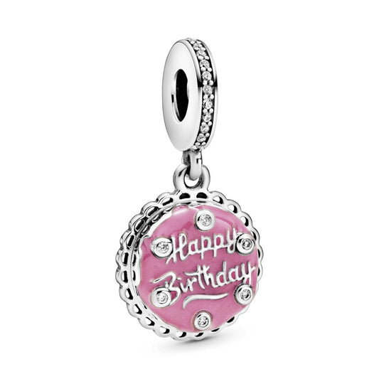 charm p pastel rosa colgante