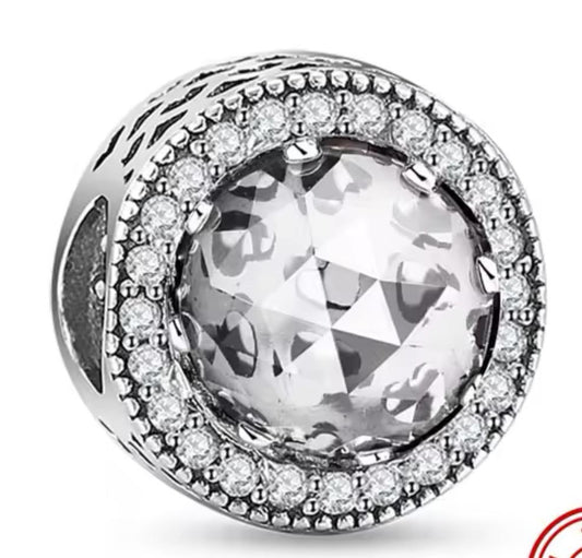 charm p cristal circular blanco