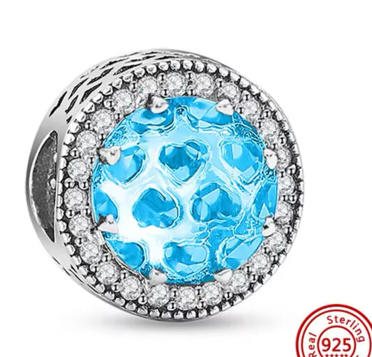 charm p brillante circulo azul