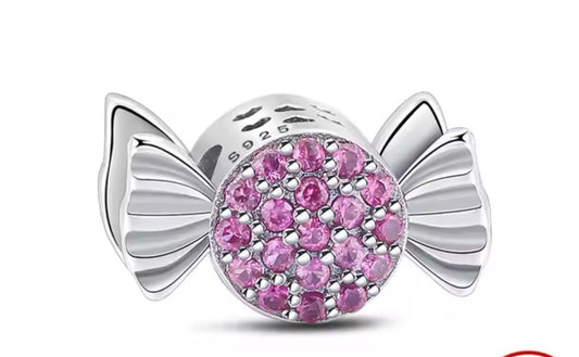 charm p caramelo plata y rosa