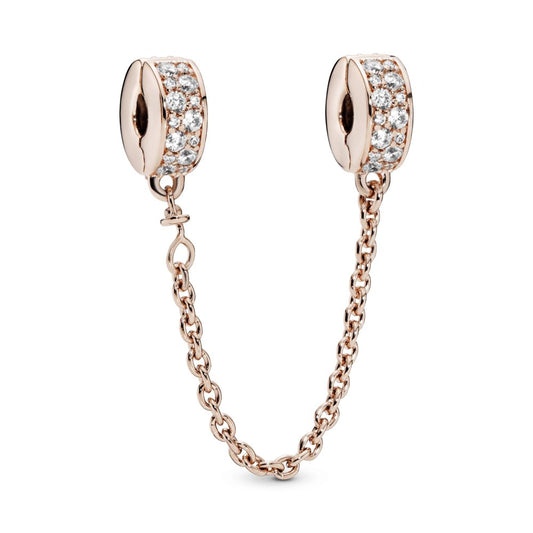 cadena de seguridad p oro rosa