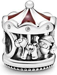 charm p carrusel rojo y plata