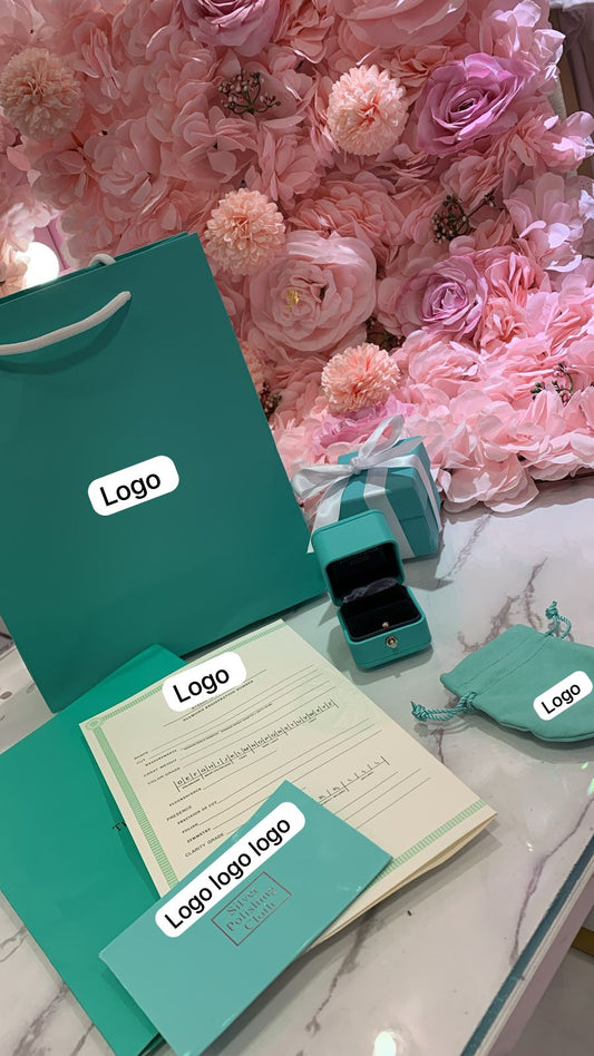 kit de regalo T estuche bolsa polvera certificado para anillo