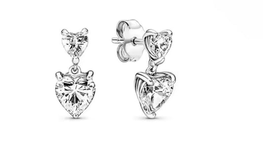 aretes p corazon colgante