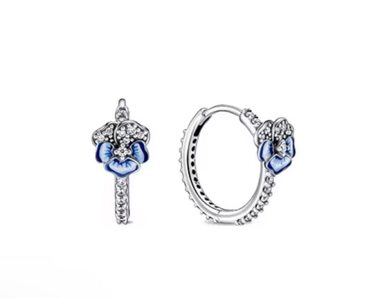 aretes p coquetas flor azul