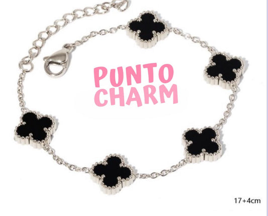 brazalete vc negro y plata