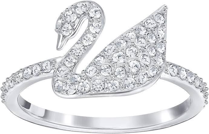anillo S cisne plata