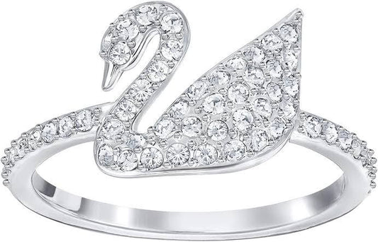 anillo S cisne plata